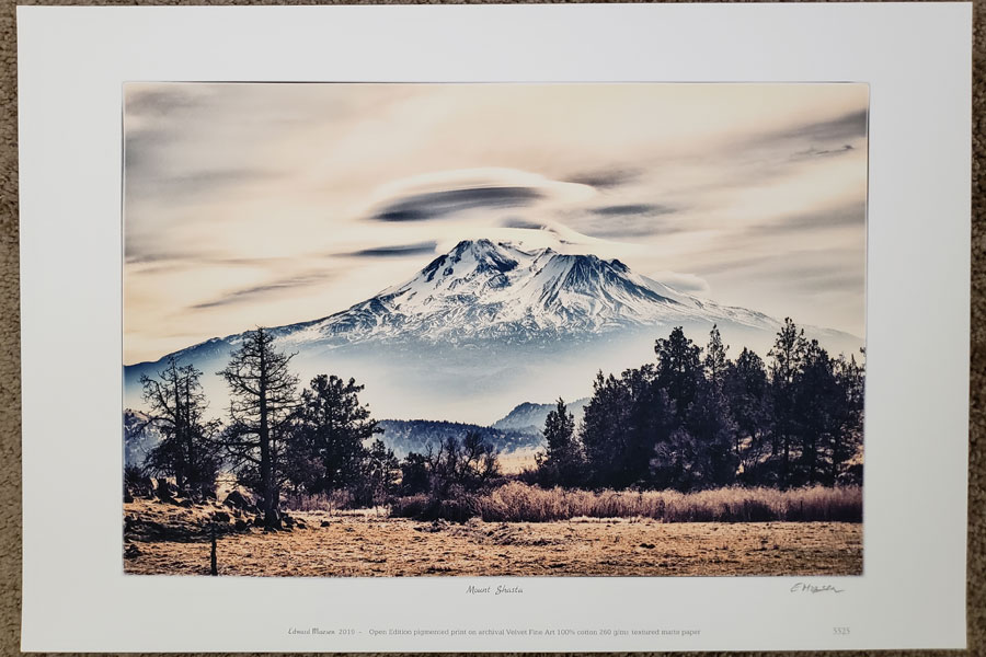 Velvet Fine Art print of photo art 'Mount Shasta - 5525'